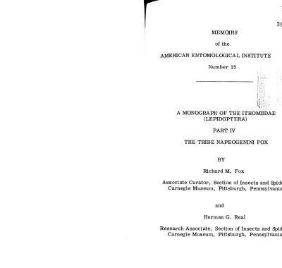 خرید و دانلود نسخه کامل کتاب A monograph of the Ithomiidae (Lepidoptera) Part IV: The tribe Napeogenini Fox, (American Entomological Institute. Memoir)