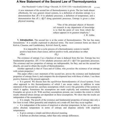 خرید و دانلود نسخه کامل کتاب A New Statement of the Second Law of Thermodynamics