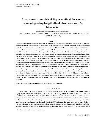 خرید و دانلود نسخه کامل کتاب A parametric empirical Bayes method for cancer screening using longitudinal observations of a biomar