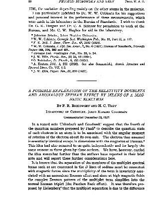خرید و دانلود نسخه کامل کتاب A Possible Explanation of the Relativity Doublets and Anomalous Zeeman Effect by Means of a Magnetic Electron