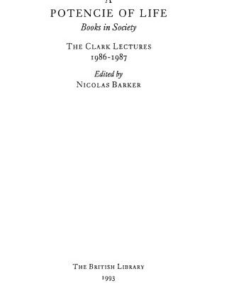 خرید و دانلود نسخه کامل کتاب A Potencie of Life: Books in Society – The Clark Lectures, 1986-1987