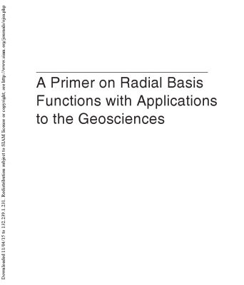 خرید و دانلود نسخه کامل کتاب A Primer on Radial Basis Functions with Applications to the Geosciences