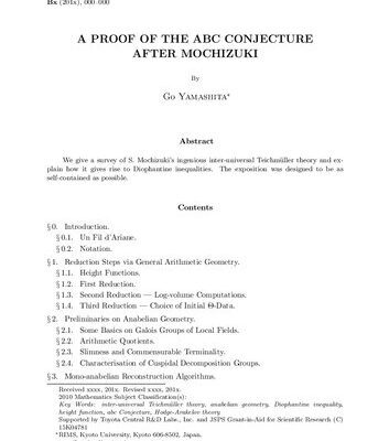 خرید و دانلود نسخه کامل کتاب A proof of the abc conjecture after Mochizuki