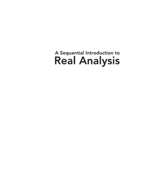 خرید و دانلود نسخه کامل کتاب A Sequential Introduction to Real Analysis