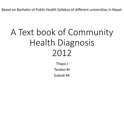 خرید و دانلود نسخه کامل کتاب A Text book of Community Health Diagnosis