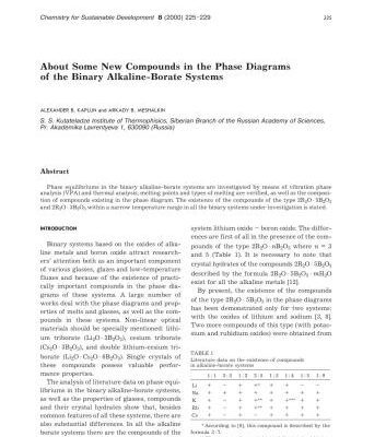 خرید و دانلود نسخه کامل کتاب About Some New Compounds in the Phase Diagrams of the Binary Alkaline-Borate Systems