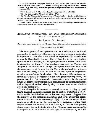خرید و دانلود نسخه کامل کتاب Absolute Intensities in the Hydrogen-Chloride Rotation Spectrum