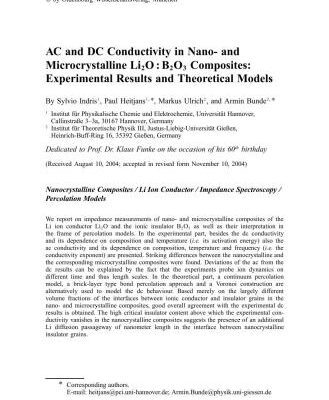 خرید و دانلود نسخه کامل کتاب AC and DC conductivity in nano and microcrystalline Li2O: B2O3 composites