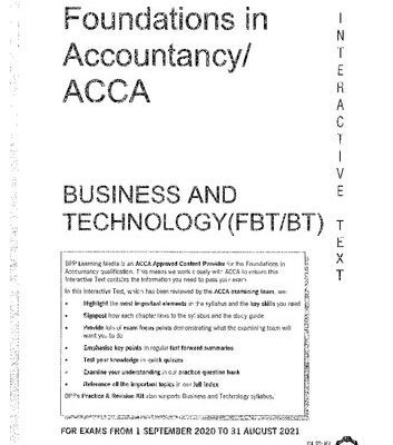 خرید و دانلود نسخه کامل کتاب ACCA FBT （FA） 2021