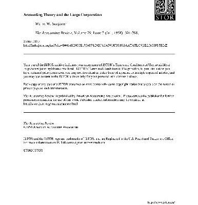 خرید و دانلود نسخه کامل کتاب Accounting Theory And The Large Corporation