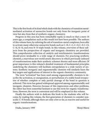 خرید و دانلود نسخه کامل کتاب Activation of Unreactive Bonds and Organic Synthesis