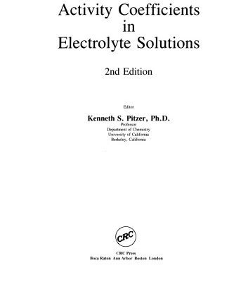 خرید و دانلود نسخه کامل کتاب Activity coefficients in electrolyte solutions