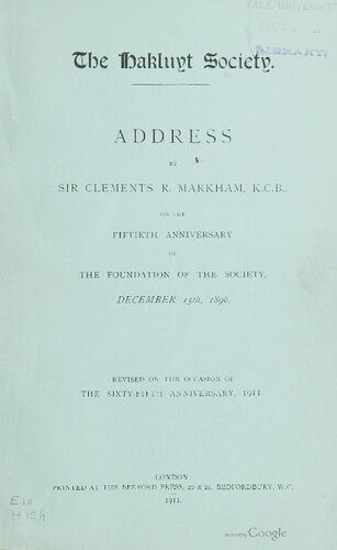 خرید و دانلود نسخه کامل کتاب Address by Sir Clements R. Markham, K. C. B., of the fiftieth anniversary on the foundation of the society, December 15th, 1896_68bfaf0cdaba5.jpeg خرید و دانلود نسخه کامل کتاب Address by Sir Clements R. Markham, K. C. B., of the fiftieth anniversary on the foundation of the society, December 15th, 1896