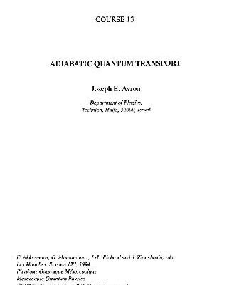 خرید و دانلود نسخه کامل کتاب Adiabatic quantum transport