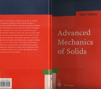 خرید و دانلود نسخه کامل کتاب Advanced mechanics of solids
