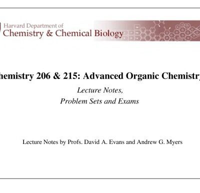 خرید و دانلود نسخه کامل کتاب Advanced Organic Chemistry Lecture Notes, Problem Sets and Exams [Chem 206 & 215] (Harvard, 2003, 2006, 2007)