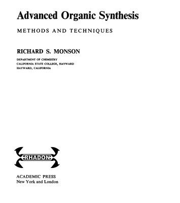 خرید و دانلود نسخه کامل کتاب Advanced organic synthesis: methods and techniques