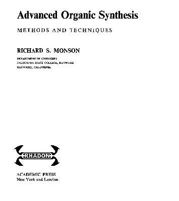 خرید و دانلود نسخه کامل کتاب Advanced Organic Synthesis, Methods and Techniques