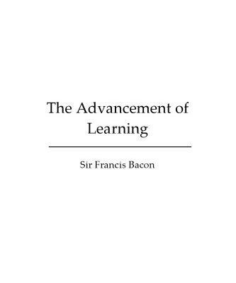 خرید و دانلود نسخه کامل کتاب Advancement of Learning