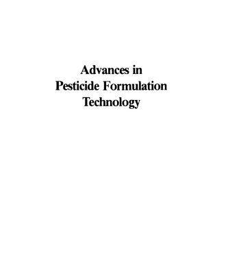 خرید و دانلود نسخه کامل کتاب Advances in Pesticide Formulation Technology
