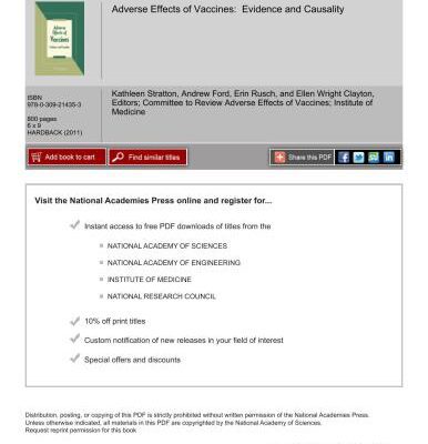 خرید و دانلود نسخه کامل کتاب Adverse Effects of Vaccines: Evidence and Causality (2011)