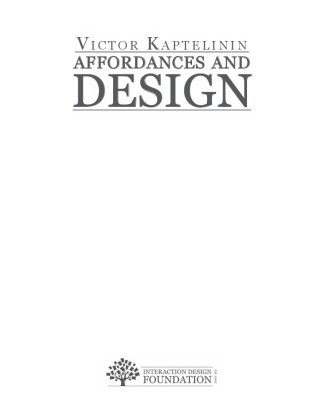 خرید و دانلود نسخه کامل کتاب Affordances and Design