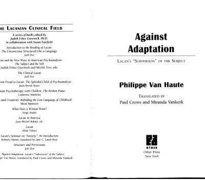 خرید و دانلود نسخه کامل کتاب Against Adaptation: Lacan’s ‘Subversion of the Subject’ (The Lacanian Clinical Field)