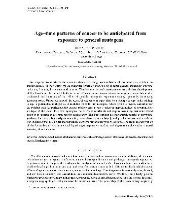 خرید و دانلود نسخه کامل کتاب Age-time patterns of cancer to be anticipated from exposure to general mutagens