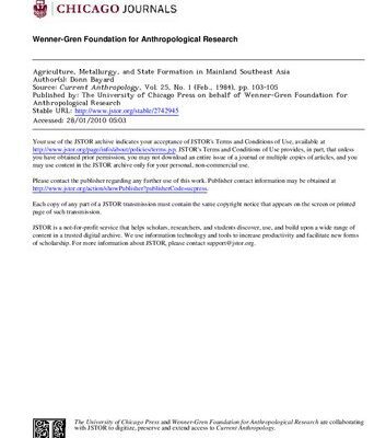 خرید و دانلود نسخه کامل کتاب Agriculture, Metallurgy, and State Formation in Mainland Southeast Asia