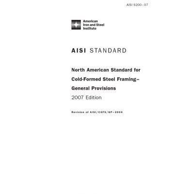 خرید و دانلود نسخه کامل کتاب AISI Standard – North American Standard for Cold-Formed Steel Framing – General Provisions