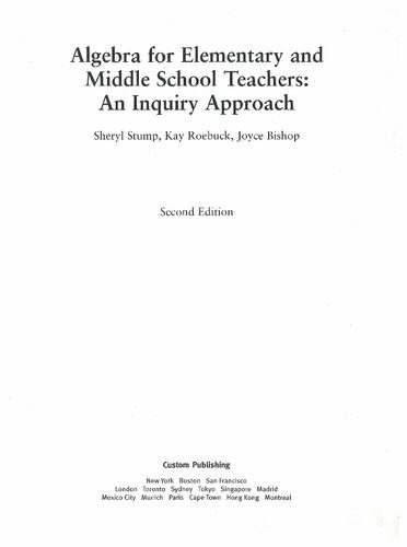 خرید و دانلود نسخه کامل کتاب Algebra for Elelementary and Middle School Teachers: An Inquiry Approach_68d021470cb89.jpeg خرید و دانلود نسخه کامل کتاب Algebra for Elelementary and Middle School Teachers: An Inquiry Approach