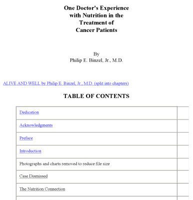 خرید و دانلود نسخه کامل کتاب Alive & Well: One Doctor’s Experience with Nutrition in the Treatment of Cancer Patients