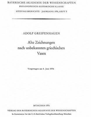 خرید و دانلود نسخه کامل کتاب Alte Zeichnungen nach unbekannten griechischen Vasen: Vorgetragen am 4. Juni 1976