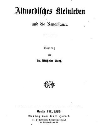 خرید و دانلود نسخه کامل کتاب Altnordisches Kleinleben und die Renaissance. Vortrag