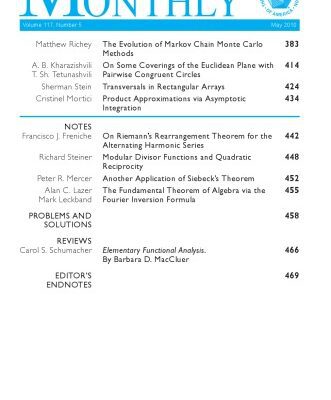 خرید و دانلود نسخه کامل کتاب American Mathematical Monthly, volume 117, May 2010