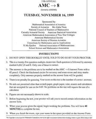 خرید و دانلود نسخه کامل کتاب American Mathematics Contest 8 (AMC 8) 1999