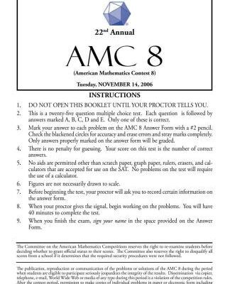 خرید و دانلود نسخه کامل کتاب American Mathematics Contest 8 (AMC 8) 2006