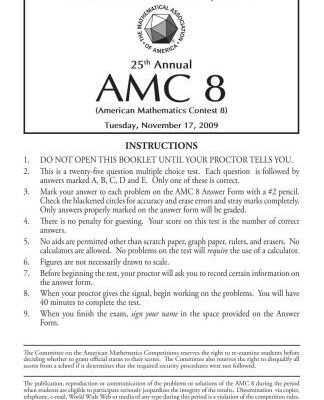 خرید و دانلود نسخه کامل کتاب American Mathematics Contest 8 (AMC 8) 2009