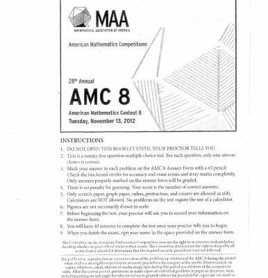 خرید و دانلود نسخه کامل کتاب American Mathematics Contest 8 (AMC 8) 2012