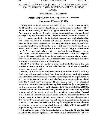 خرید و دانلود نسخه کامل کتاب An Application of the Quantum Theory of Band Spectra to the First Negative Deslandres Group of Carbon