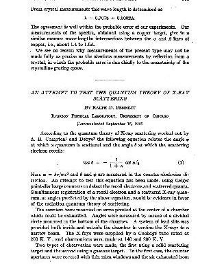 خرید و دانلود نسخه کامل کتاب An Attempt to Test the Quantum Theory of X-Ray Scattering