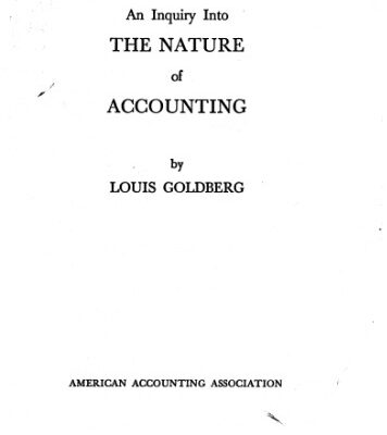 خرید و دانلود نسخه کامل کتاب An Inquiry into the Nature of Accounting