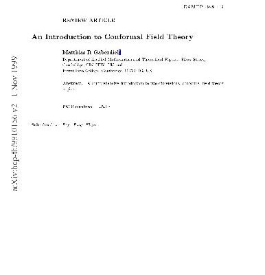 خرید و دانلود نسخه کامل کتاب An introduction to conformal field theory (hep-th 9910156)