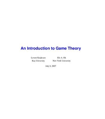 خرید و دانلود نسخه کامل کتاب An Introduction to Game Theory