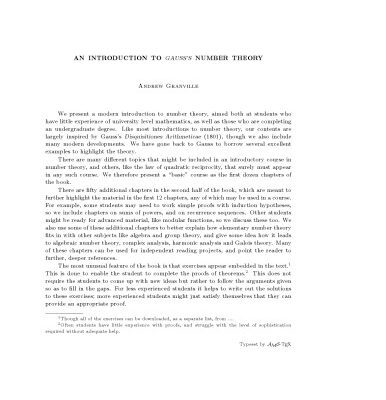 خرید و دانلود نسخه کامل کتاب An Introduction to Gauss’s Number Theory