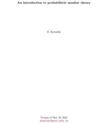 خرید و دانلود نسخه کامل کتاب An Introduction to Probabilistic Number Theory