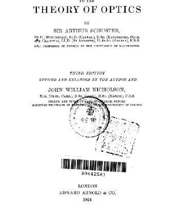 خرید و دانلود نسخه کامل کتاب An Introduction to the Theory of Optics (2007)(en)(356s)