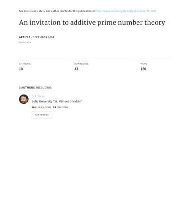 خرید و دانلود نسخه کامل کتاب An invitation to additive prime number theory