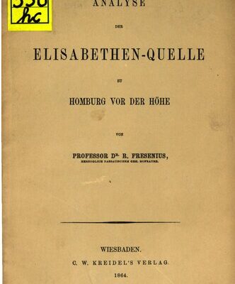 خرید و دانلود نسخه کامل کتاب Analyse der Elisabethen-Quelle zu Homburg vor der Höhe