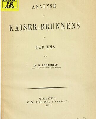 خرید و دانلود نسخه کامل کتاب Analyse des Kaiser-Brunnens zu Bad Ems